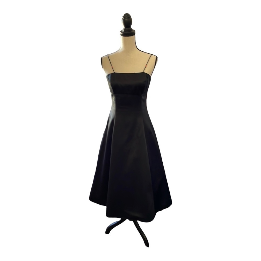 𝅺♥️abs Evening♥️ By Allen Schwartz♥️ black Satin Dress size (6) - Picture 2 of 10